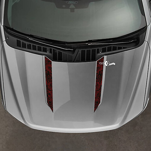 Autocollants vinyle de lignes topographiques pour capot Musclecar F150