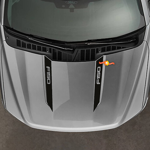 Ford F150 F-150 2021-2024 Wide Hood Spear Stripes Décalcomanies en vinyle et autocollants graphiques
