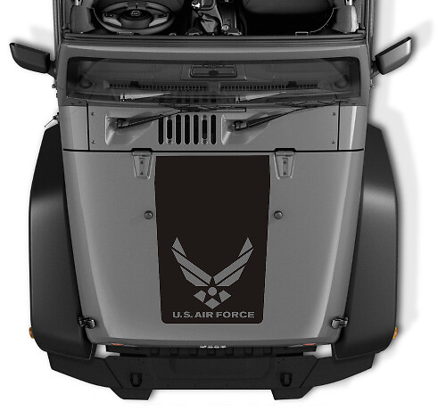 Autocollant en vinyle noir avec logo de l'Armée de l'air américaine pour capot de Jeep Wrangler