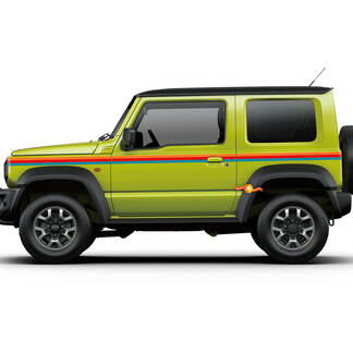 2X Suzuki JIMNY trois bandes de couleur portes latérales autocollant graphique
