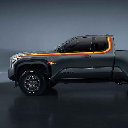 Kit d'autocollants vinyle bandes latérales vintage pour Toyota Tacoma 2024