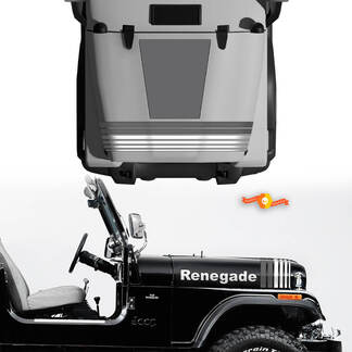 Kit de décalcomanies en vinyle pour capot et garde-boue Jeep Renegade CJ7, lignes graphiques, Style gris, choisissez les couleurs
