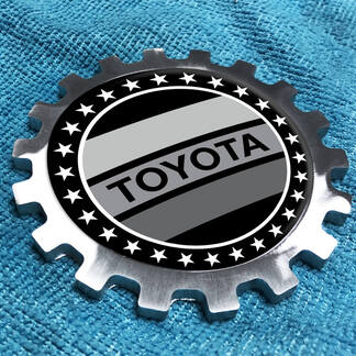 Toyota Gris Vintage Métal Aluminium Badge Chevet Gear Emblème Aluminium
