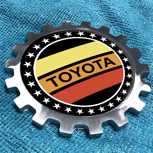 Toyota vintage Métal Aluminium Badge Chevet Gear Emblème Aluminium
