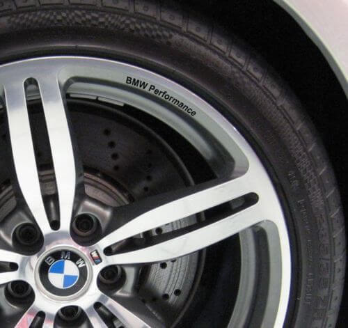 Set d'autocollants en vinyle pour jantes BMW Performance pour voitures BMW