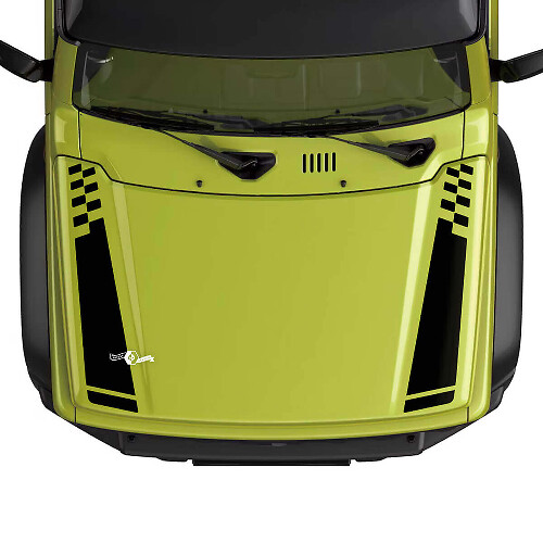 Drapeau à damier Bande autocollante décorative pour capot 2 pour Suzuki JIMNY