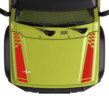 Drapeau à damier Bande autocollante décorative pour capot 2 pour Suzuki JIMNY 2