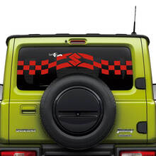 Suzuki JIMNY Bandes de fenêtre arrière Drapeau à damier autocollant graphique
 2