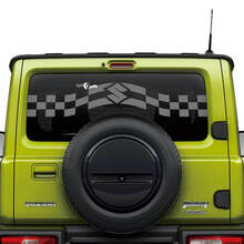 Suzuki JIMNY Bandes de fenêtre arrière Drapeau à damier autocollant graphique
 3