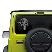 Autocollant en vinyle Tête de Mort Punisher pour lunette arrière Suzuki Jimny_3