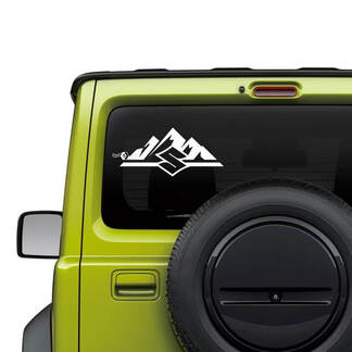 Suzuki JIMNY Fenêtre arrière Logo Montagnes autocollant graphique autocollant
