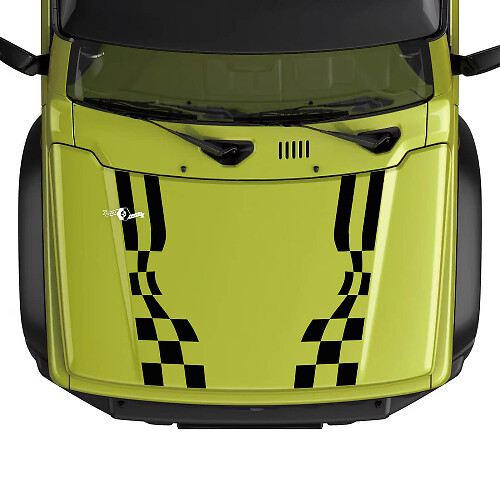 Bandes de capot à damier Suzuki JIMNY autocollant graphique 2
