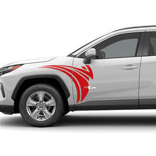 Kit d’autocollants graphiques tribaux avant latéraux pour autocollants en vinyle Toyota RAV4
 4