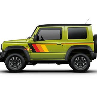 Suzuki JIMNY vintage Retro Stripes Portes autocollant graphique 4
