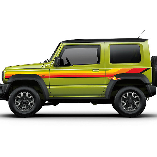 Suzuki JIMNY vintage Retro Stripes Portes autocollant autocollant graphique 5
