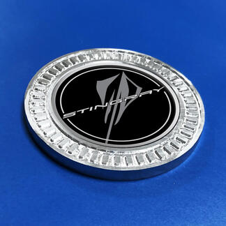 Badge 3D noir Stingray Chevrolet Corvette, emblème en métal et aluminium
