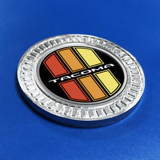 Badge 3D Toyota Tacoma Vintage TRD Retro Heritage Racing Stripes Emblème en métal et aluminium
