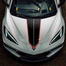 Autocollant en vinyle à rayures doubles pour capot pour Chevrolet Corvette C8_2