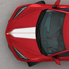 Autocollant en vinyle à rayures doubles pour capot pour Chevrolet Corvette C8_3
