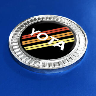 Badge 3D Toyota Yota Vintage TRD Retro Heritage Racing Stripes Emblème en métal et aluminium
