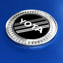 Badge 3D Toyota Yota gris et rouge TRD rétro Heritage Racing Stripes, emblème en métal et aluminium
 2