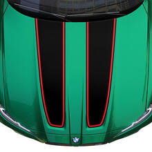 Capot et coffre style CS CSL avec bande de contour pour BMW M4 M3 G82 G83 M Performance autocollant en vinyle
 2