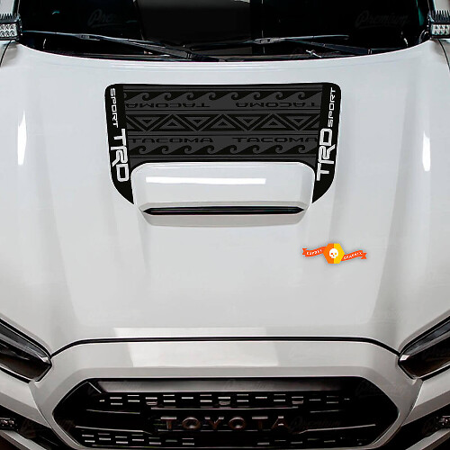 Autocollant en vinyle d'entrée d'air capot style TRD polynésien pour Toyota Tacoma 2016-2024