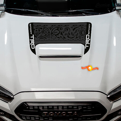 Autocollant en vinyle avec prise d'air capot style art polynésien TRD pour Toyota Tacoma 2016-2024_1