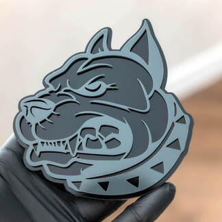 Badge 3D Pitbull, emblème de badges d'aile
