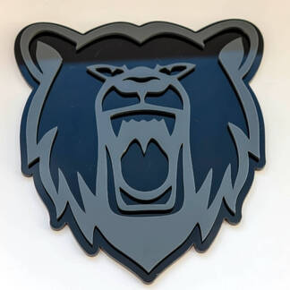 Badge 3D personnalisé en colère Grizzly Bear, badges d'aile, emblème 2
 1