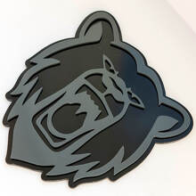 Insigne de garde-boue personnalisé Angry Grizzly Bear 3D Badge 2
 2