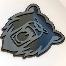 Insigne de garde-boue personnalisé Angry Grizzly Bear 3D Badge 2
 3