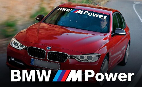 Autocollant Vinyle Bannière Pare-brise Style M Power pour BMW