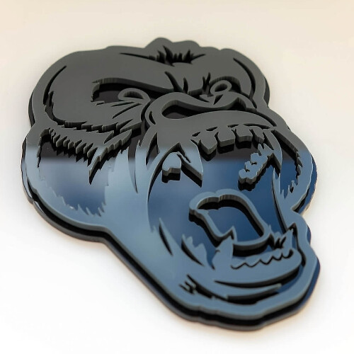 Badge 3D personnalisé, emblème de garde-boue de gorille en colère
