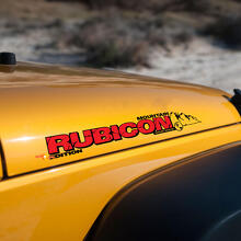 Autocollant latéral de capot Jeep Rubicon Mountains avec coordonnées JL JK CJ TJ YJ
 2