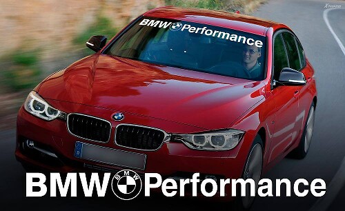 Autocollant en vinyle de pare-brise style BMW Performance pour BMW