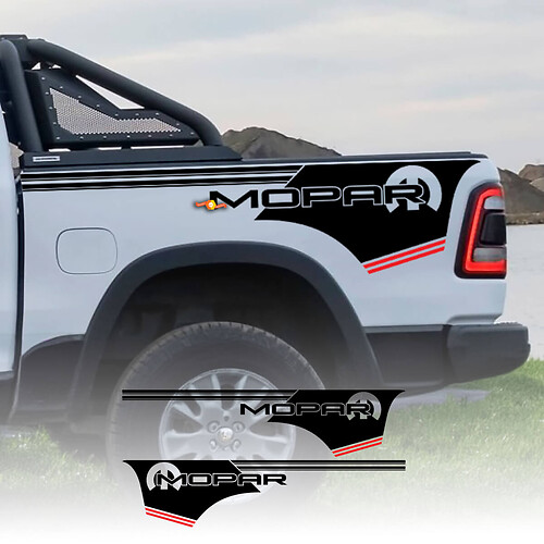 Autocollant à rayures de course adapté au chevet Mopar Dodge Ram Hemi
