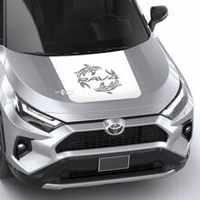 Autocollant en vinyle logo Koi Carp & Rav4 pour capot Toyota RAV4_2