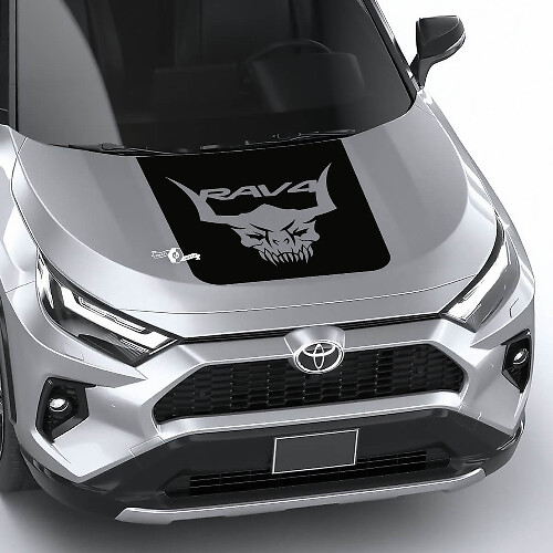 Autocollant Vinyle Tête de Mort Cornue pour Toyota RAV4