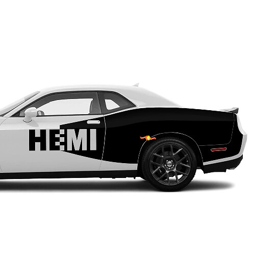 Jeu d’autocollants vinyle latéraux style HEMI pour Dodge Challenger