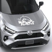 Boussole avec montagnes arbres RAV4 capot vinyle autocollant graphique adapté à Toyota RAV4
 3