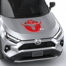 Autocollant en vinyle de capot Crâne de taureau et logo Toyota pour Toyota RAV4_3