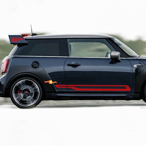 Paire d'autocollants pour portes latérales MINI John Cooper Works GP Style Sticker
