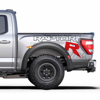 Graphiques latéraux de chevet adaptés aux rayures du kit de décalcomanies en vinyle Ford F150 Raptor R
