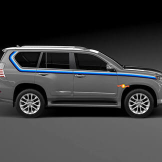 Lexus GX470 Blue Retro Vintage Stripes comme le 40e anniversaire Toyota 4runner style Side Decal Graphics
