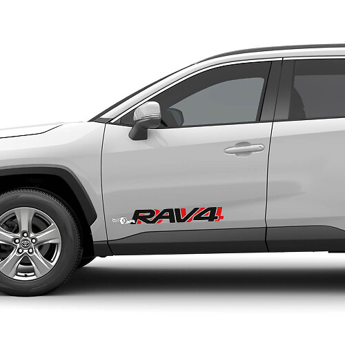 Sticker autocollant en vinyle avec logo RAV4 et ombre pour porte latérale Toyota RAV4