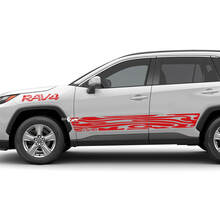 Autocollant graphique abstrait en vinyle pour panneau à bascule latéral adapté à Toyota RAV4
 2