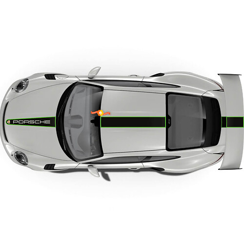 Autocollants Porsche Capot et Coffre de Toit Autocollant Porsche 911 GT3 Racing Edition Stripes Kit
