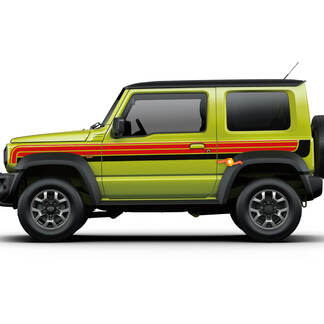 2X Suzuki JIMNY Deux Couleurs Rayures Portes Latérales Autocollant Graphique
