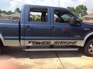 Paire d'autocollants en vinyle pour bannière de porte Power Stroke Compatible avec : Ford Superduty Truck